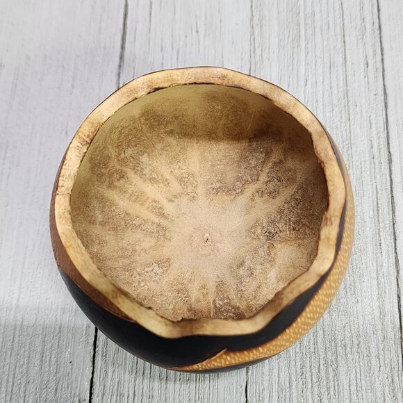 Vintage Panda Bear Gourd Shaker Trinket Coin Holder Hand Carved/Painted 4'' Tall - Picture 7 of 11